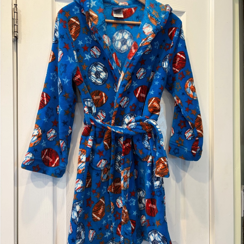 Vibrant Blue Starry Kids Pajama Robe